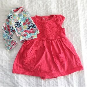 EUC 2-Piece Dress/Floral Cardigan Set by Carter’s